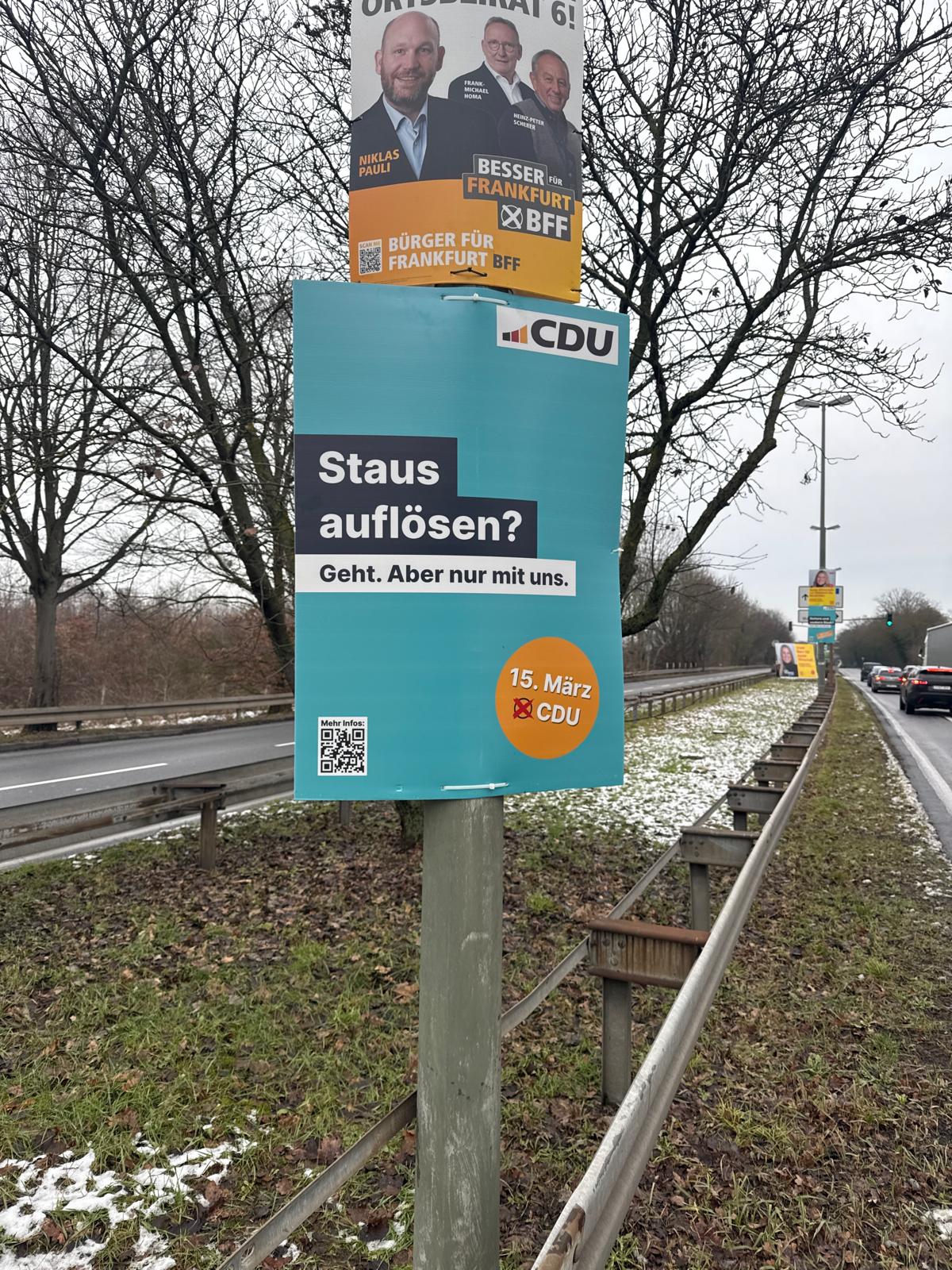 CDU Frankfurt - Plakatwerbung - DIN A0 Hohlkammerplakat 1