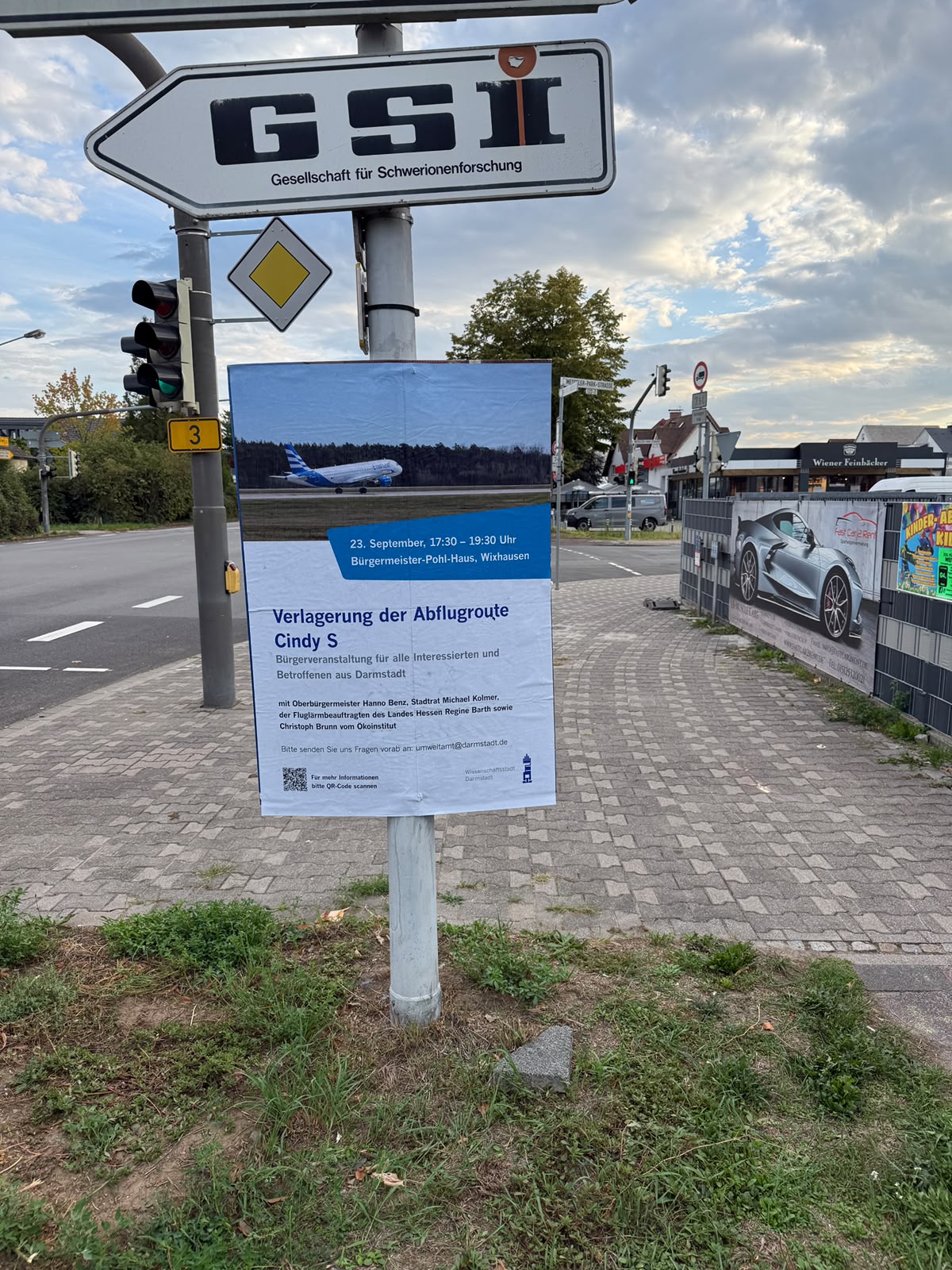 Stadt Darmstadt - Abflugroute Cindy S - DIN A1 Plakatwerbung - Plakat 1