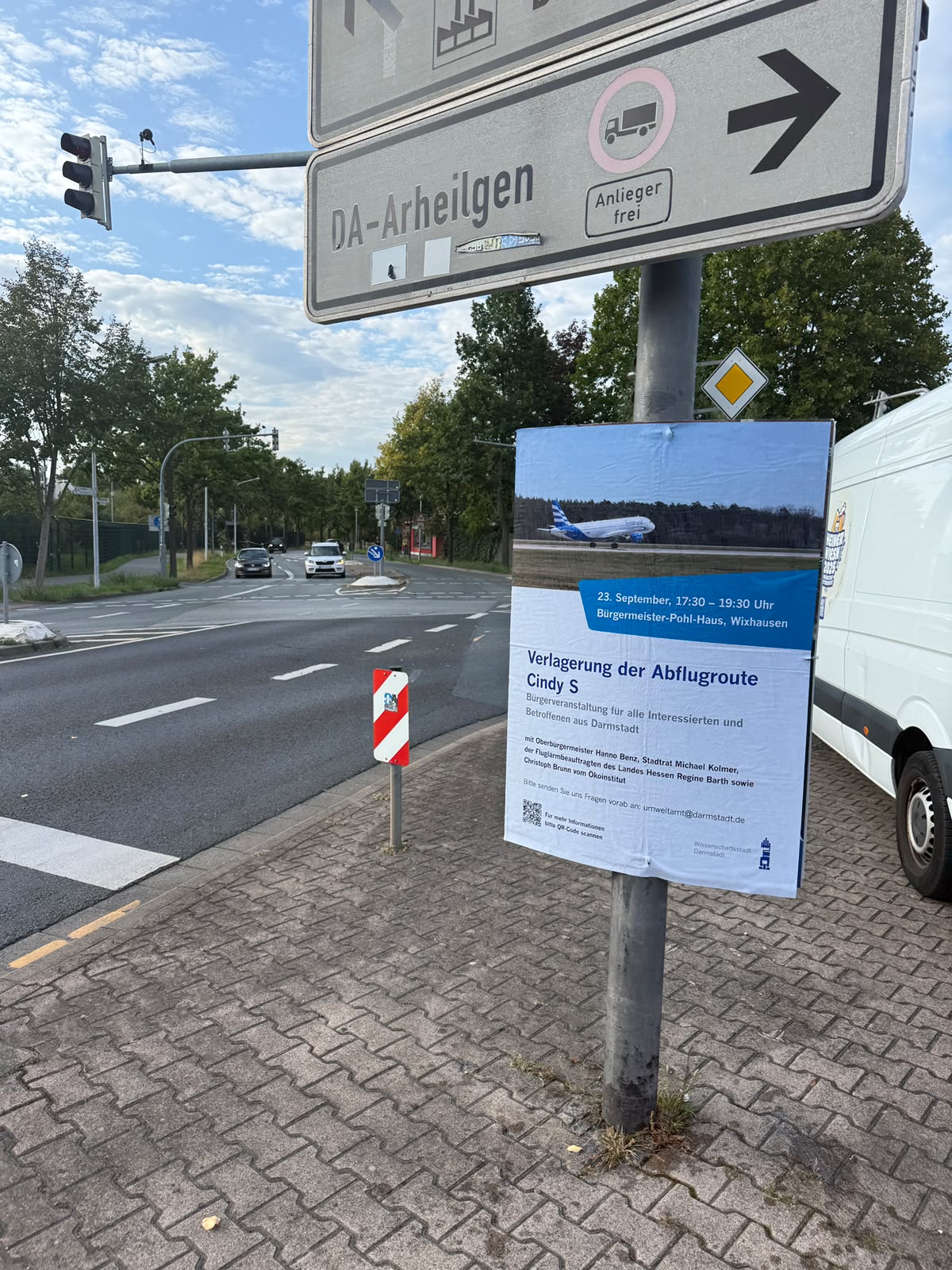 Stadt Darmstadt - Abflugroute Cindy S - DIN A1 Plakatwerbung - Plakat 2
