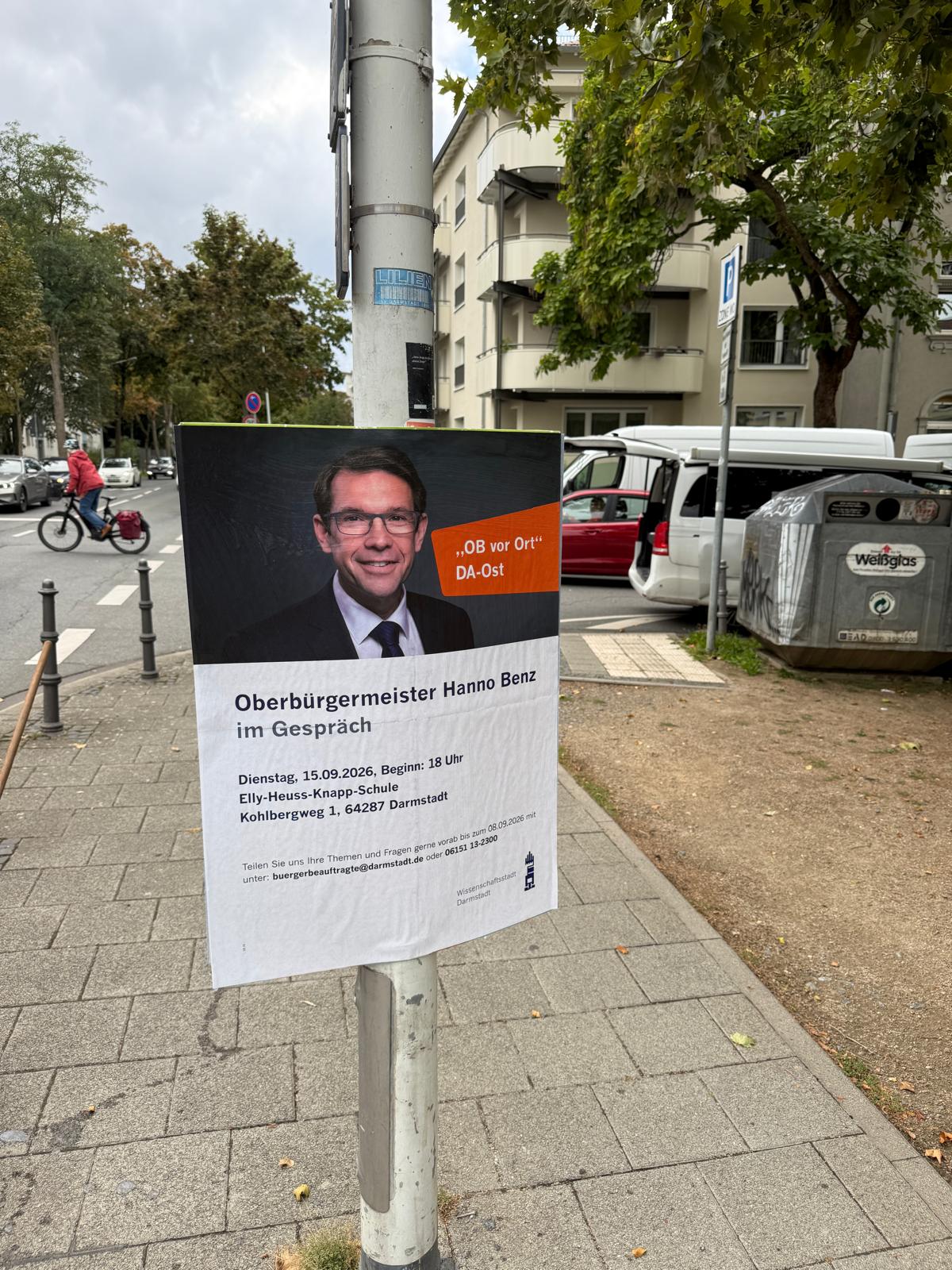 Stadt Darmstadt - OB vor ORT - DIN A1 Plakatwerbung - Plakat 1