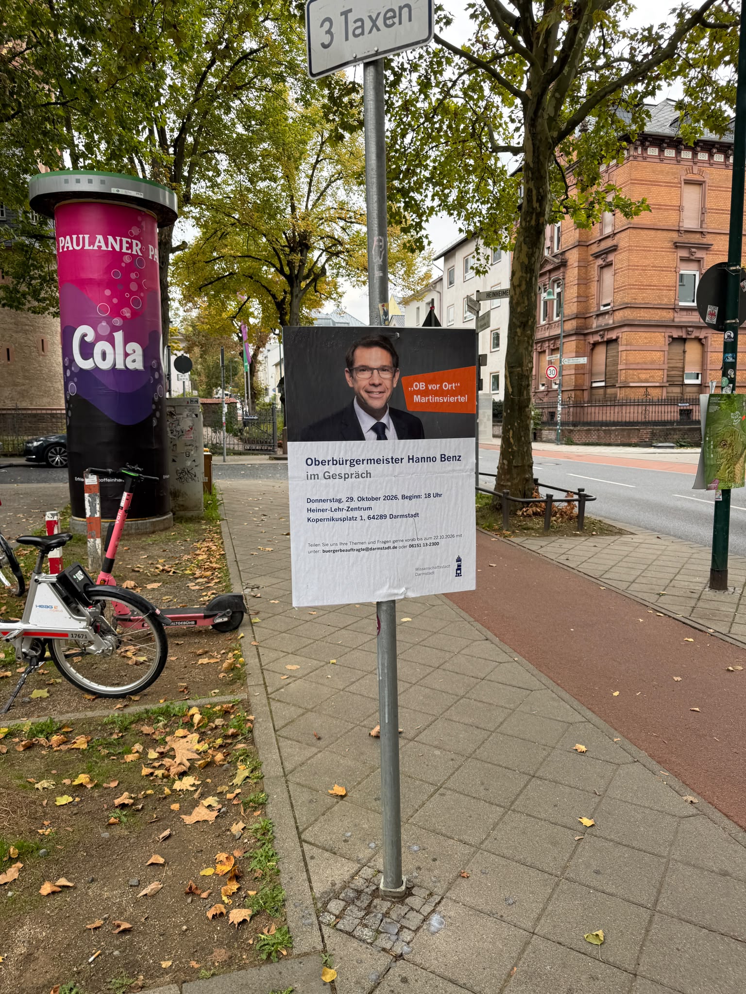 Stadt Darmstadt - OB vor ORT - DIN A1 Plakatwerbung - Plakat 1